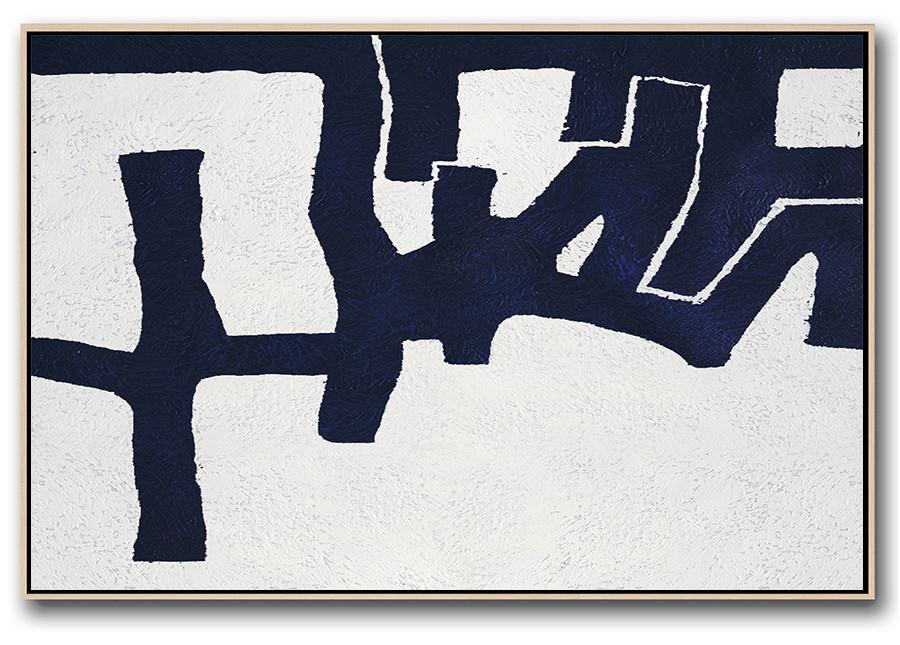 Horizontal Navy Blue Minimal Art #NV123C - Click Image to Close